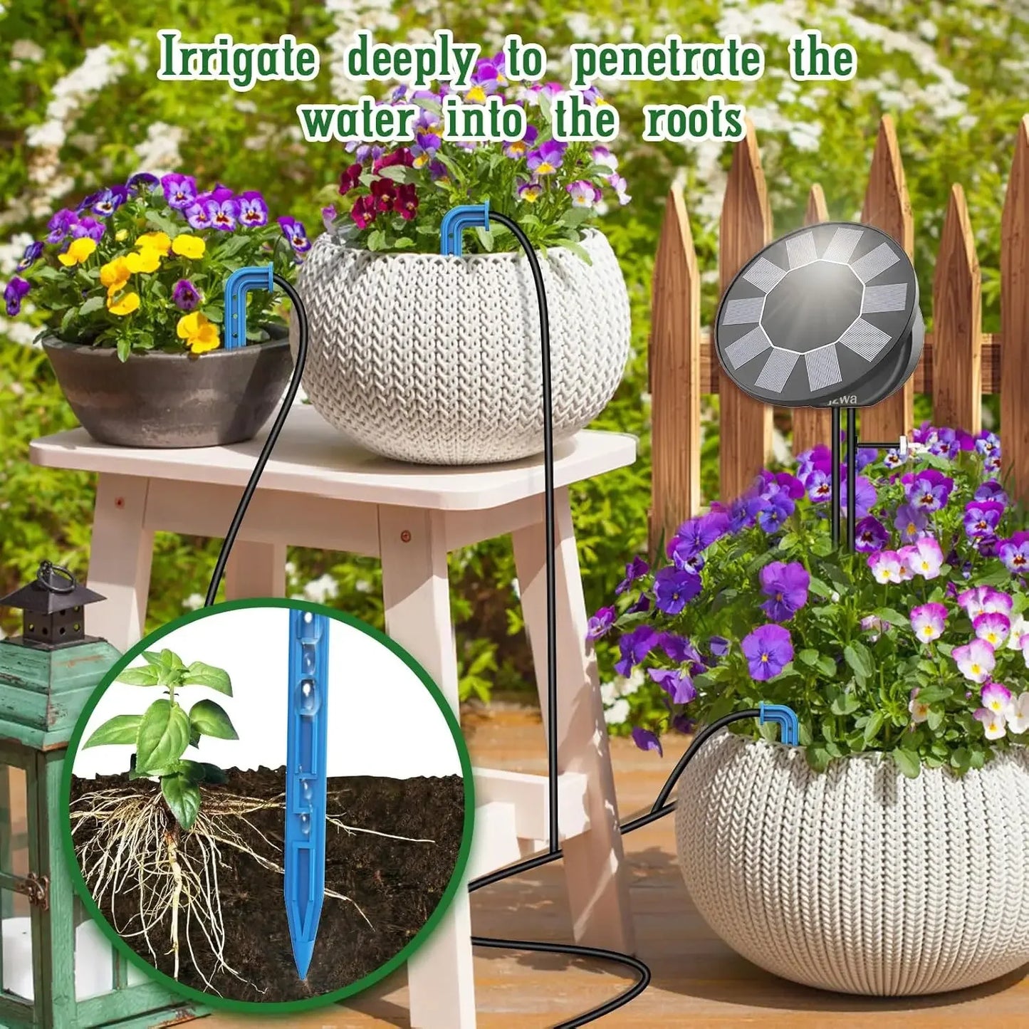 Solar Automatic Drip Irrigation System Kit for DIY Garden