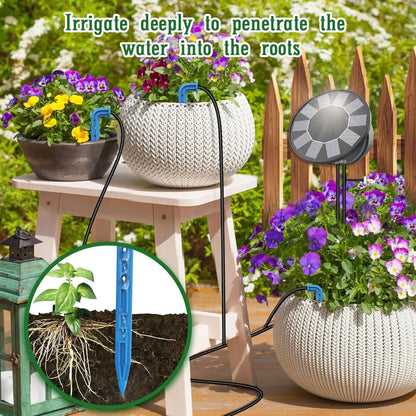 Solar Automatic Drip Irrigation System Kit for DIY Garden