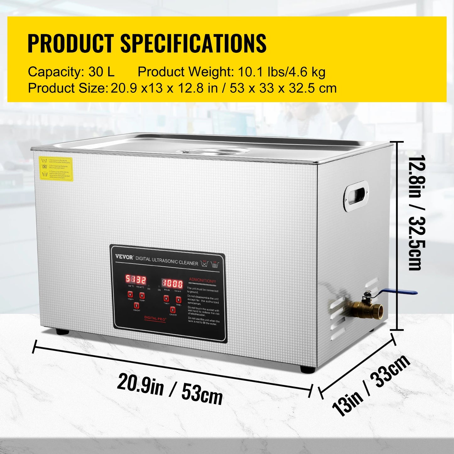 Portable Stainless Steel Ultrasonic Cleaner for Effective Deep Cleaning