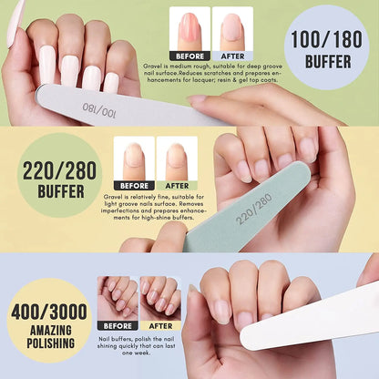 Makartt Professional Nail File and Buffer Set for Acrylic Nails