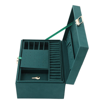 3 Layers Large Jewellery Boxes Space-Saving Drawer Box Green