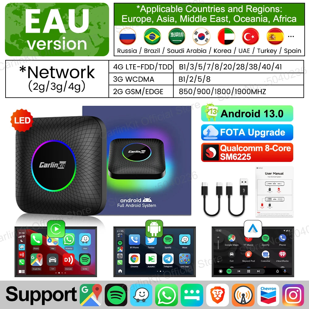 Carlinkit 3 In 1 Android Mini CarPlay Wireless Ai Box