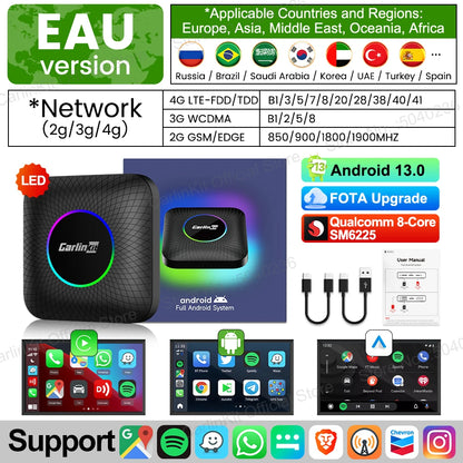 Carlinkit 3 In 1 Android Mini CarPlay Wireless Ai Box
