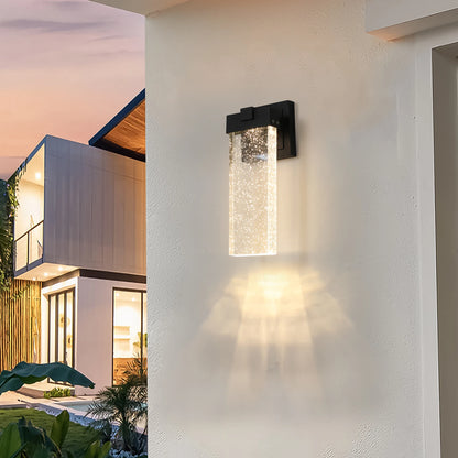 Modern Outdoor Wall Light Fixture, Black Finish LED Sconce