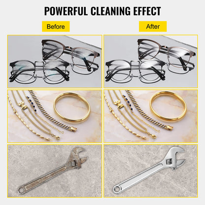 Portable Stainless Steel Ultrasonic Cleaner for Effective Deep Cleaning