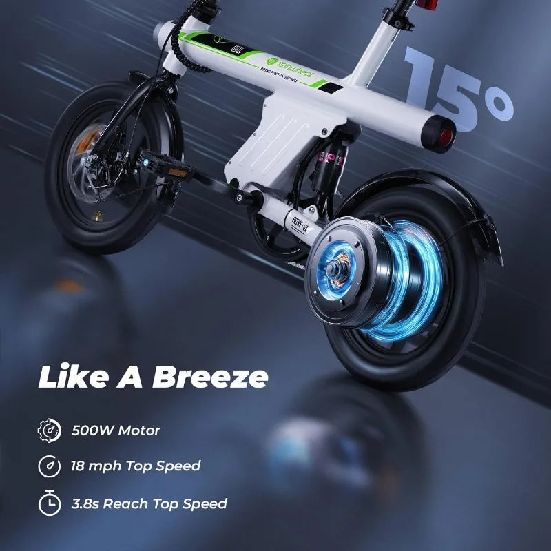 Electric Bike For Adults With Basket 500W Folding Commuter