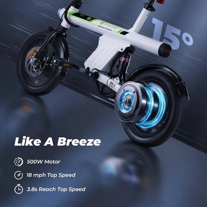 Electric Bike For Adults With Basket 500W Folding Commuter