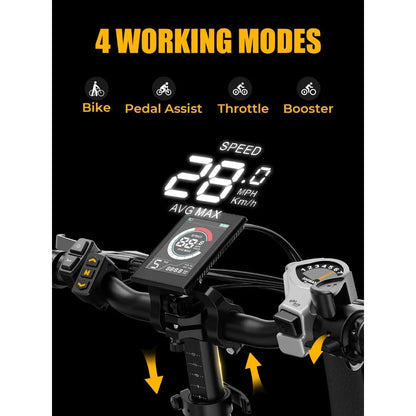 Electric Folding Bike with 1400W Motor and Front Suspension