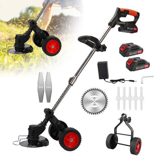 Cordless Electric Lawn Mower and Weed Wacker for Easy Trimming