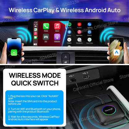 Carlinkit 3 In 1 Android Mini CarPlay Wireless Ai Box