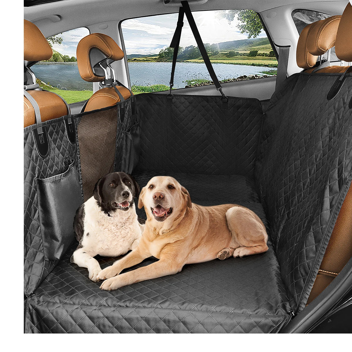 Dog Car Back Seat Extender and Protector Hammock for Pets