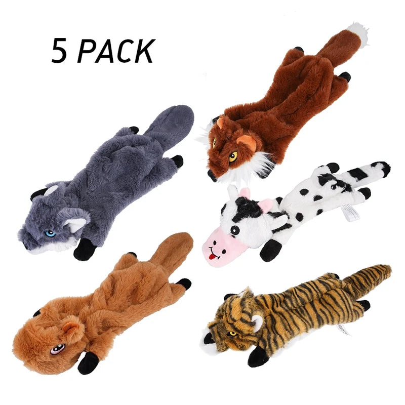Interactive Plush Dog Chew Toy Set with Squeakers and Fun