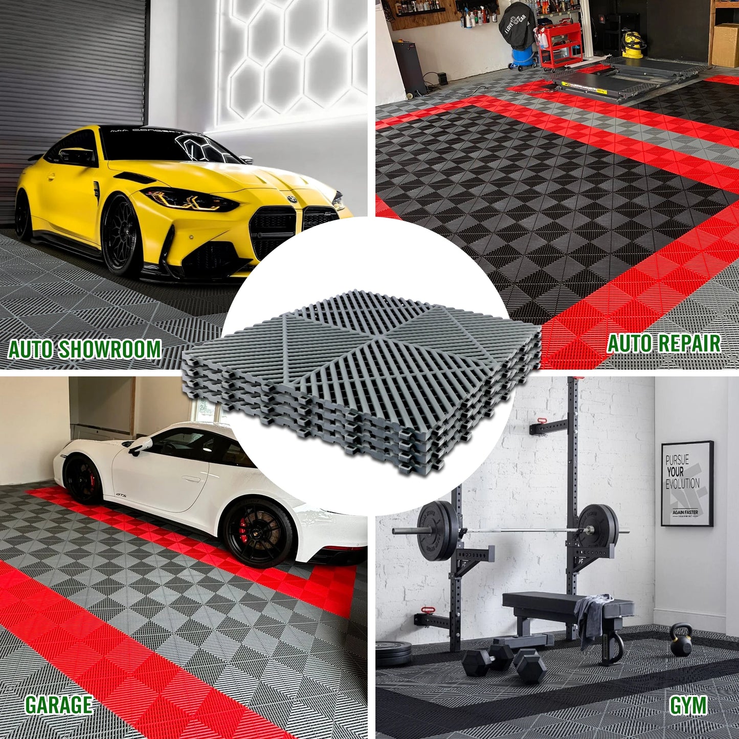 Interlocking Garage Floor Tiles With Drainage For Non Slip Floors