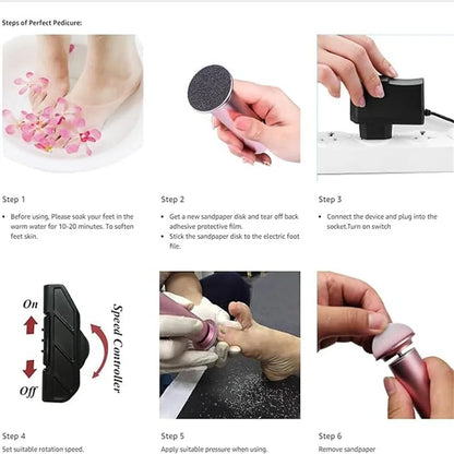 Electric Foot Callus Remover with Adjustable Speed and Sandpaper