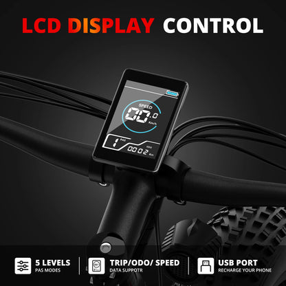 Amyet EB26 Electric Bike for Adults 1000W 48V 15AH E Bike 26 Inch Fat Tire Mountain Dual Shock Absorber 31mph