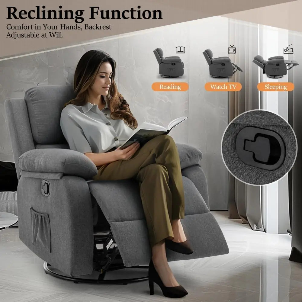 Swivel Rocker Recliner Chair for Comfort and Relaxation