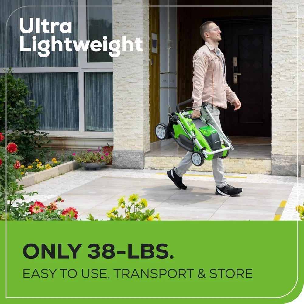 Cordless Lawn Mower With Battery And Charger For Easy Cutting