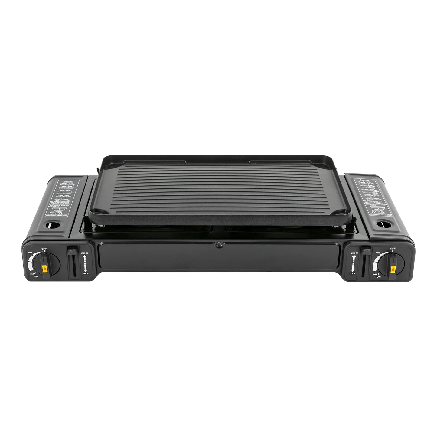 Double Head Barbecue Gas Stove with Grill Tray for Outdoors