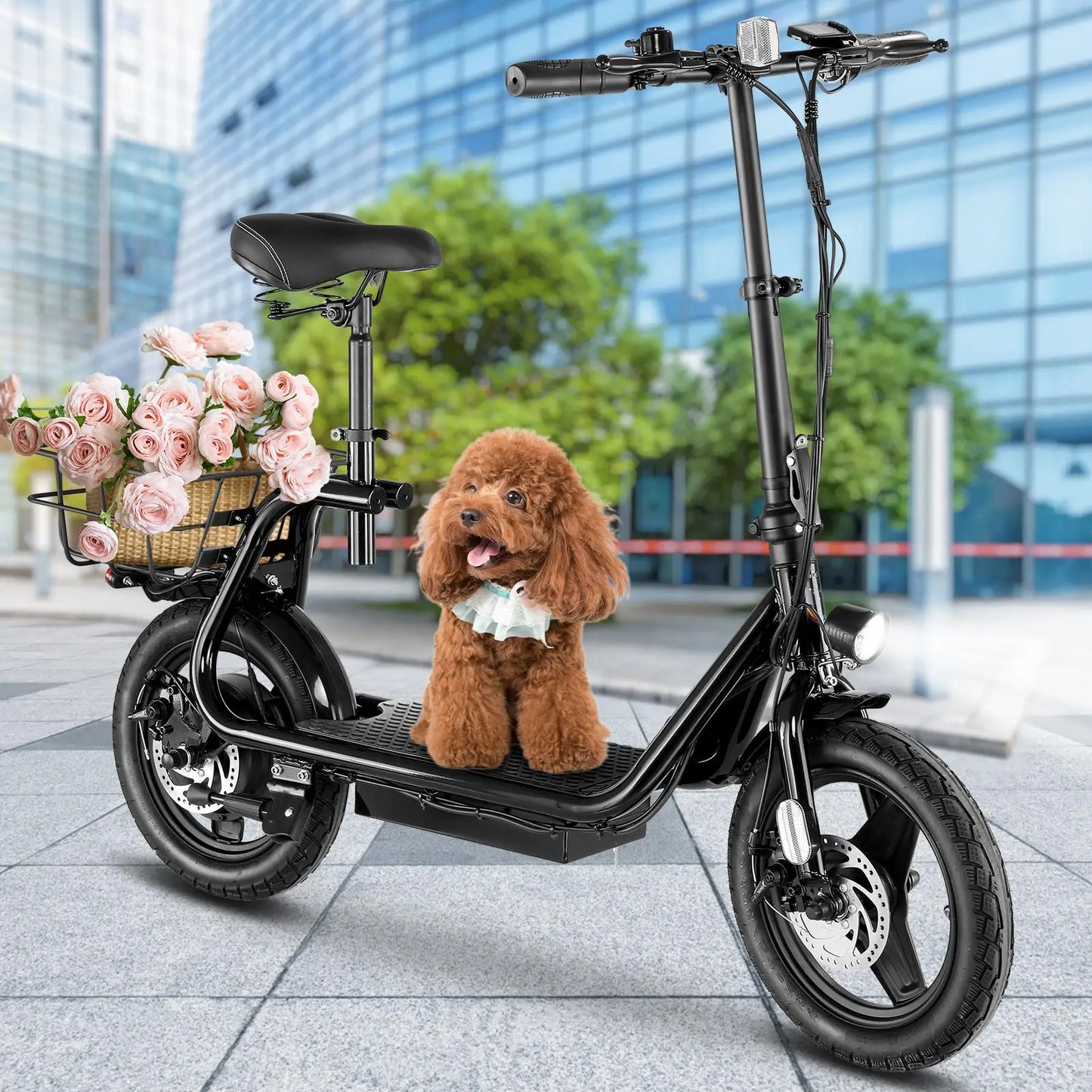 Peak 1200W Electric Scooter for Adults with 14 Inch Tire and 500Wh Battery, 30 Miles Range and 20MPH Top Speed