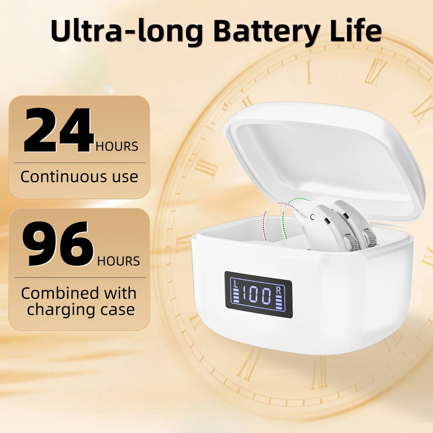Invisible Rechargeable Hearing Aids for Adults with Volume Control