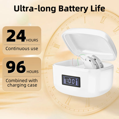 Invisible Rechargeable Hearing Aids for Adults with Volume Control