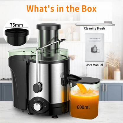 VAVSEA 600W Juicer Machine for Fresh Fruit and Vegetable Juice