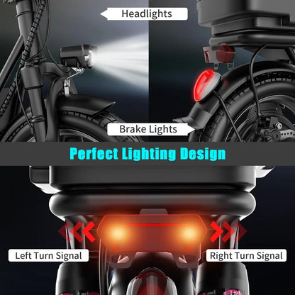 Folding Electric Scooter with Trunk 500W Motor Peak 650W 48V 15Ah 20MPH 24 to 32 Mile Range Motorcycle for Commuting Travel