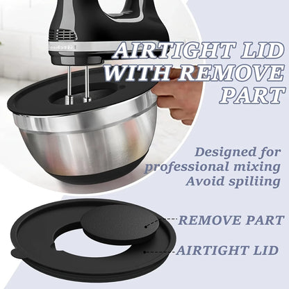 Stainless Steel Mixing Bowls Set With Airtight Lids