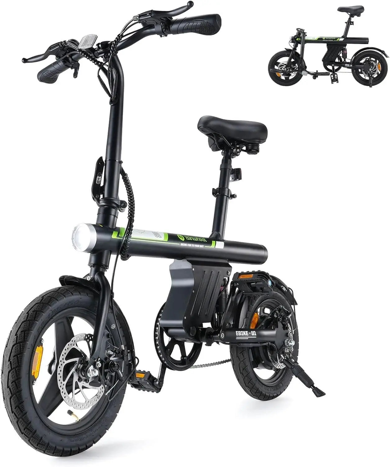 Electric Bike For Adults With Basket 500W Folding Commuter