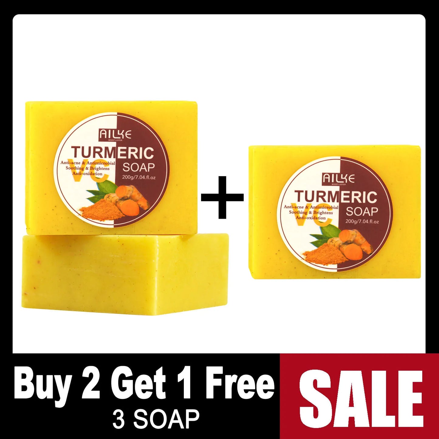 AILKE Organic Turmeric Skin Care Set for Acne and Skin Tone