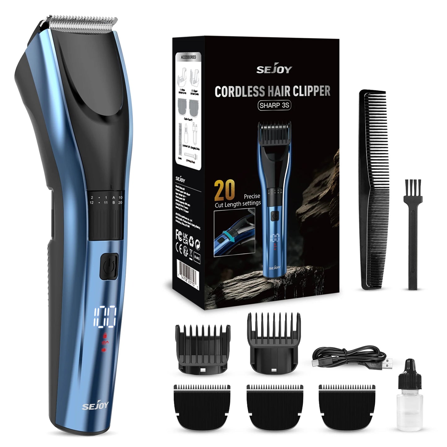 Sejoy Rechargeable Hair Trimmer With LED Display For All Users