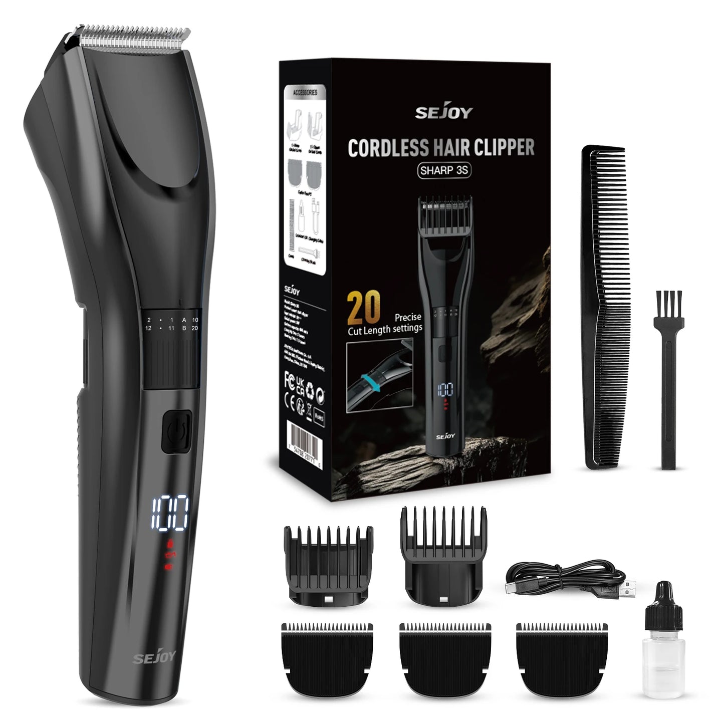 Sejoy Rechargeable Hair Trimmer With LED Display For All Users