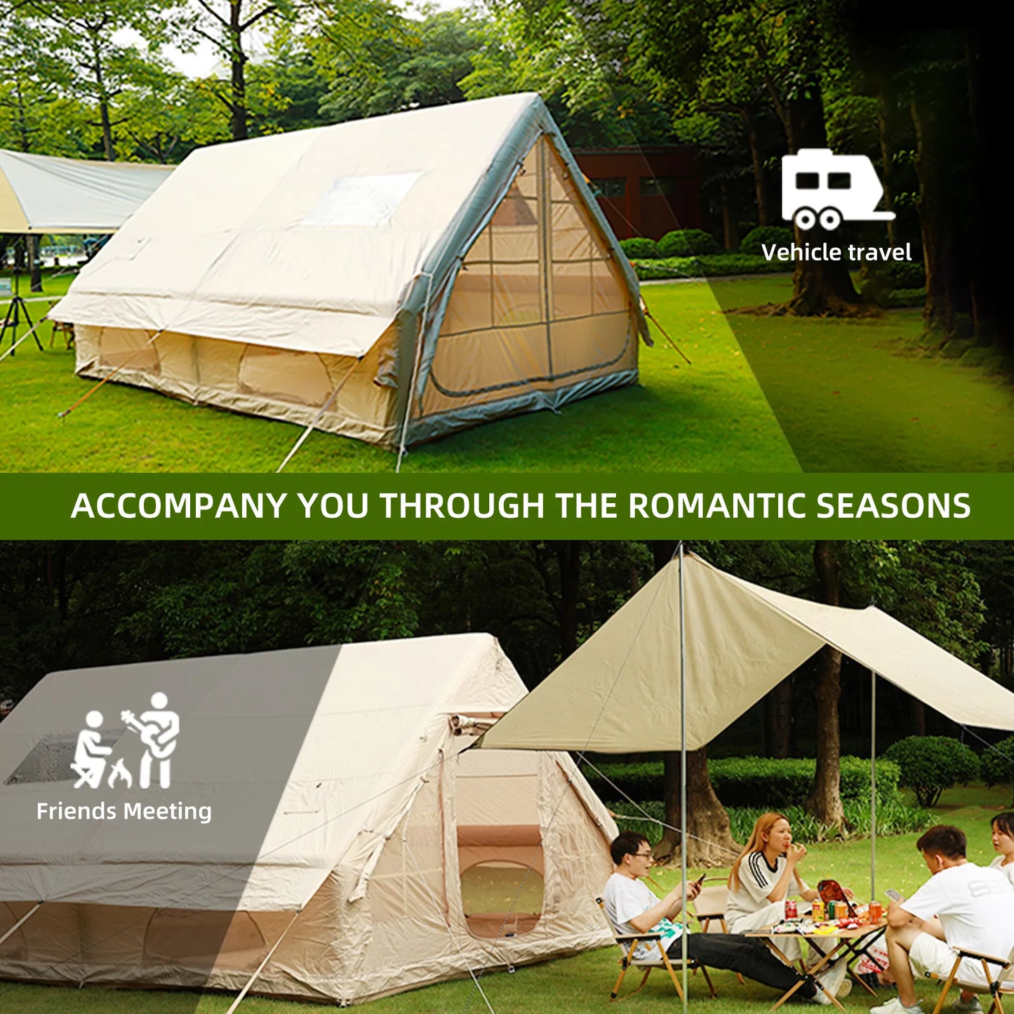 Inflatable Camping Tent with Easy Setup and Hand Pump