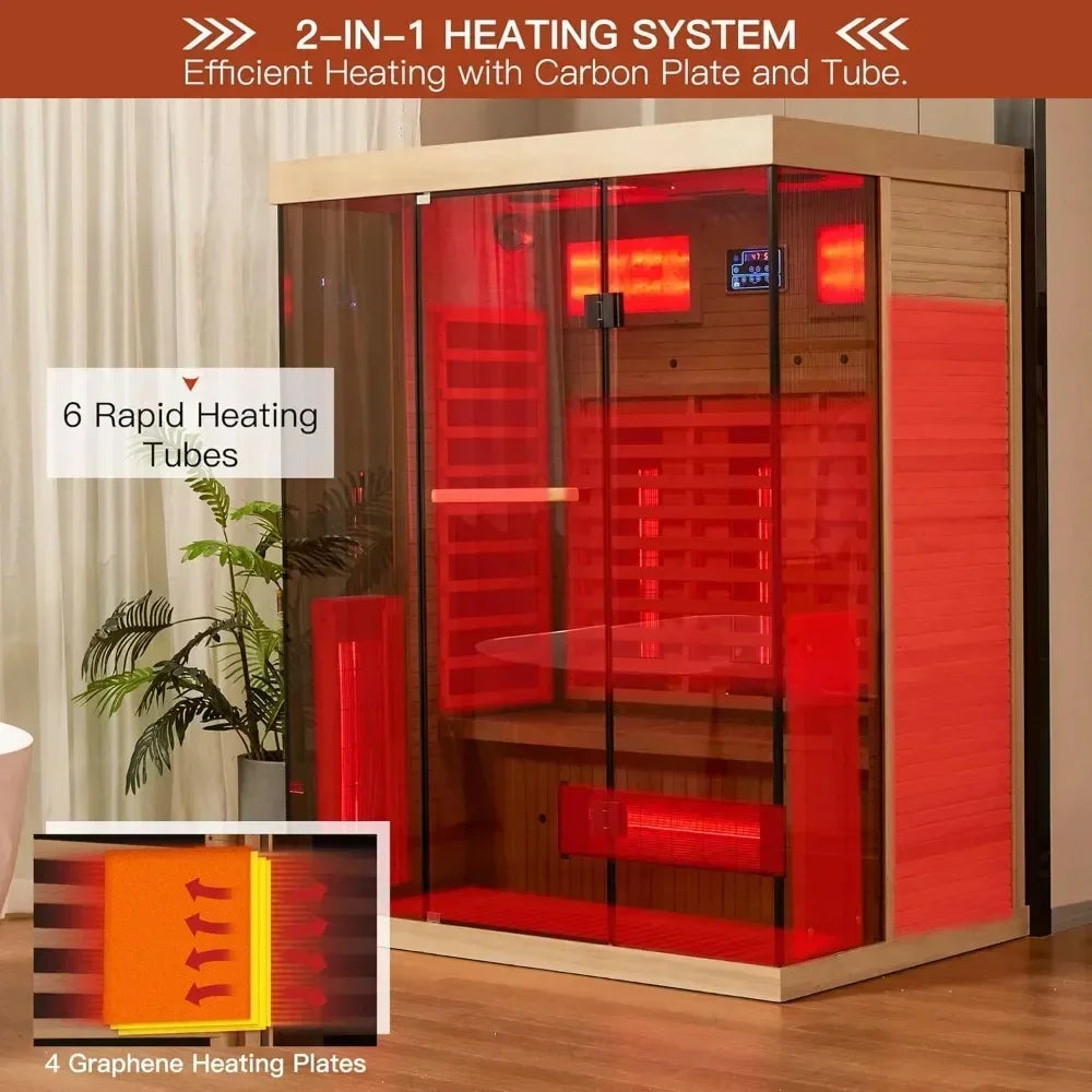 Far Infrared Sauna 2-3 Person Indoor Spa Room with Rapid Heating