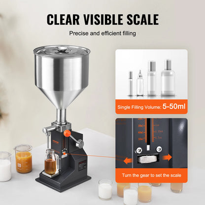 VEVOR A03 Manual Liquid Filling Machine for Water Juice Honey