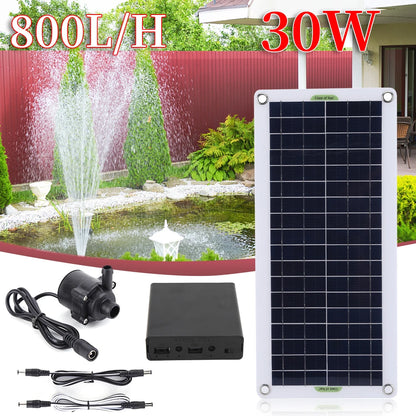 30W 18V Solar Power Panel Water Pump Garden Decoration