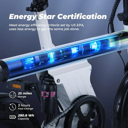Electric Bike For Adults With Basket 500W Folding Commuter