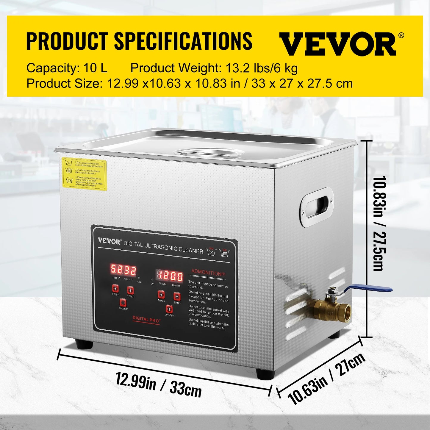 Portable Stainless Steel Ultrasonic Cleaner for Effective Deep Cleaning