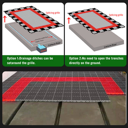 Interlocking Garage Floor Tiles With Drainage For Non Slip Floors