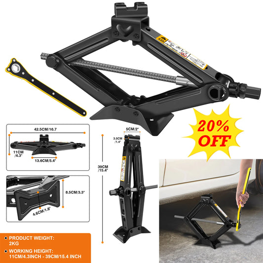 DayPlus Heavy Duty Scissor Jack for 2 Ton Car Lifting