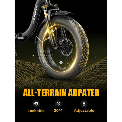 Electric Folding Bike with 1400W Motor and Front Suspension