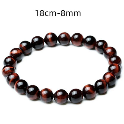 Vintage 8mm Red Tiger Eye Bracelet for Energy and Focus