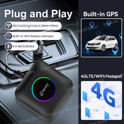 Carlinkit 3 In 1 Android Mini CarPlay Wireless Ai Box