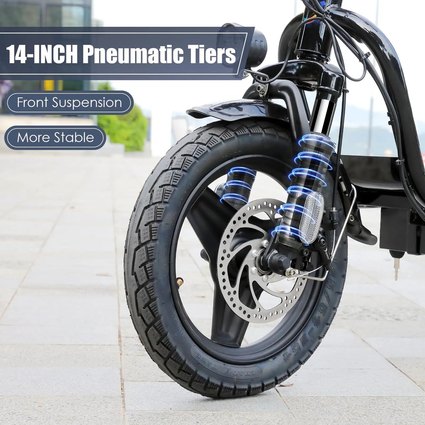 Caroma Electric Scooter with Seat and Shock Absorbing Tires