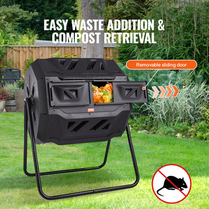 SucceBuy Dual Chamber Compost Bin for Efficient Garden Composting