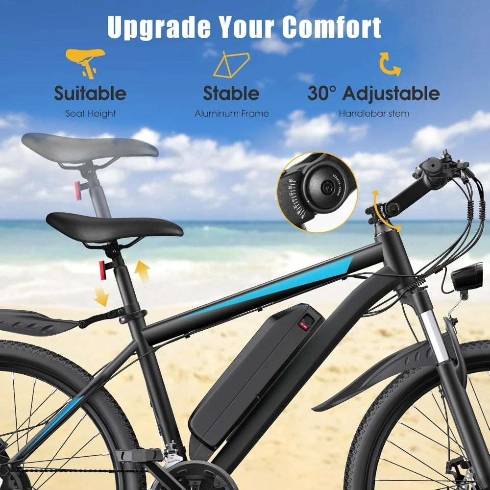 Powerful Commuter Electric Bike with Adjustable Features and Speed