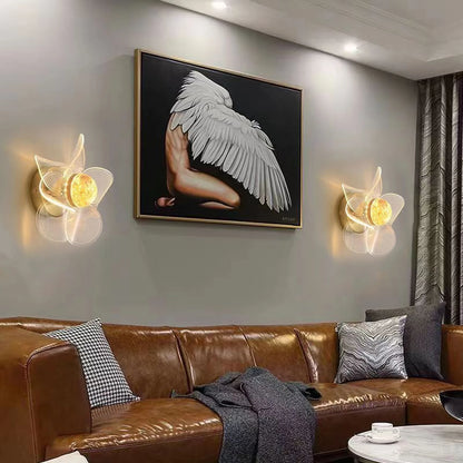 Light Luxury Retro Flower Wall Lamp For Living Room Aisle