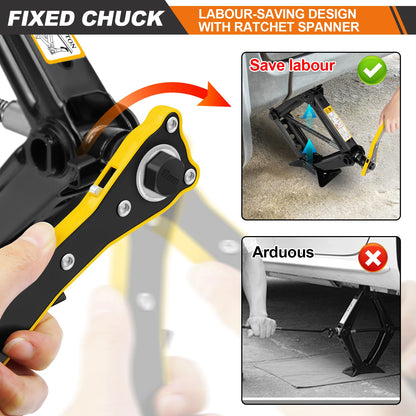 DayPlus Heavy Duty Scissor Jack for 2 Ton Car Lifting