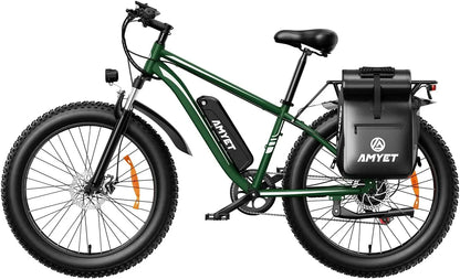Amyet EB26 Electric Bike for Adults 1000W 48V 15AH E Bike 26 Inch Fat Tire Mountain Dual Shock Absorber 31mph