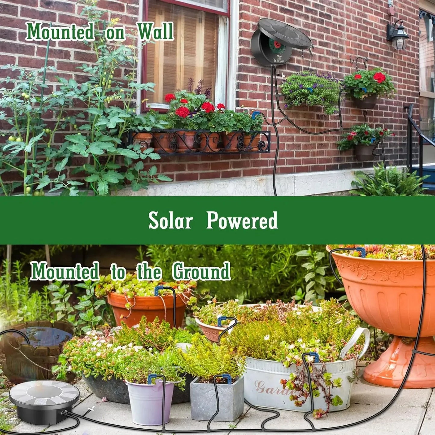Solar Automatic Drip Irrigation System Kit for DIY Garden